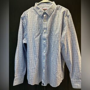 Untuckit Wrinkle-Free Durif Shirt size XL Regular Fit Blue Navy &‎ White Check